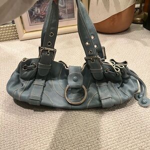Isabella Fiore Blue Leather Shoulder Bag